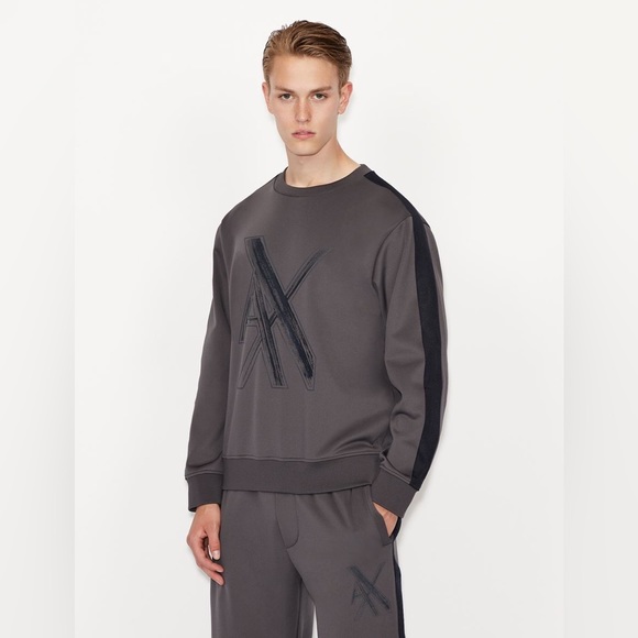 Armani Exchange OVERSIZED LOGO CREW NECK SWEATSHIRT style tags - Picture 2 of 11